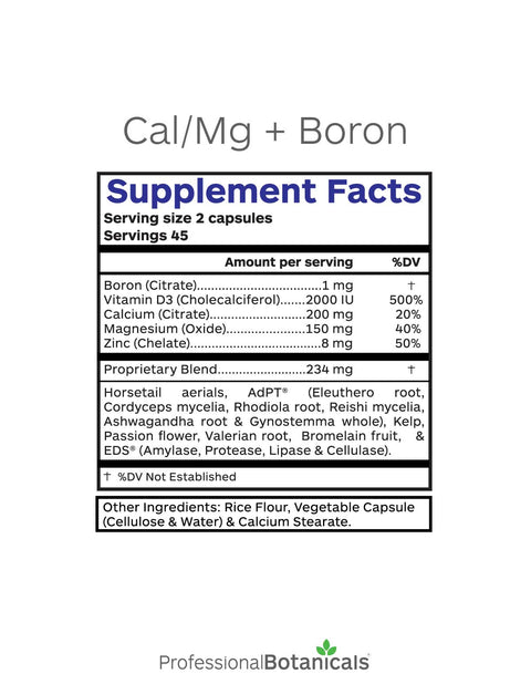 Cal/Mg + Boron